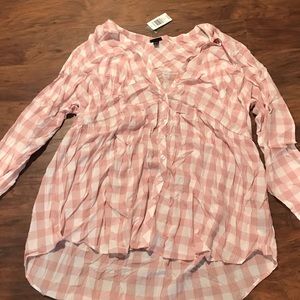 Torrid buffalo pink checked shirt